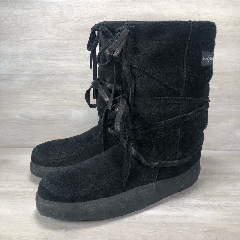 Steger Mukluks Moosehide Ojibwa Black Winter Boots Made in USA